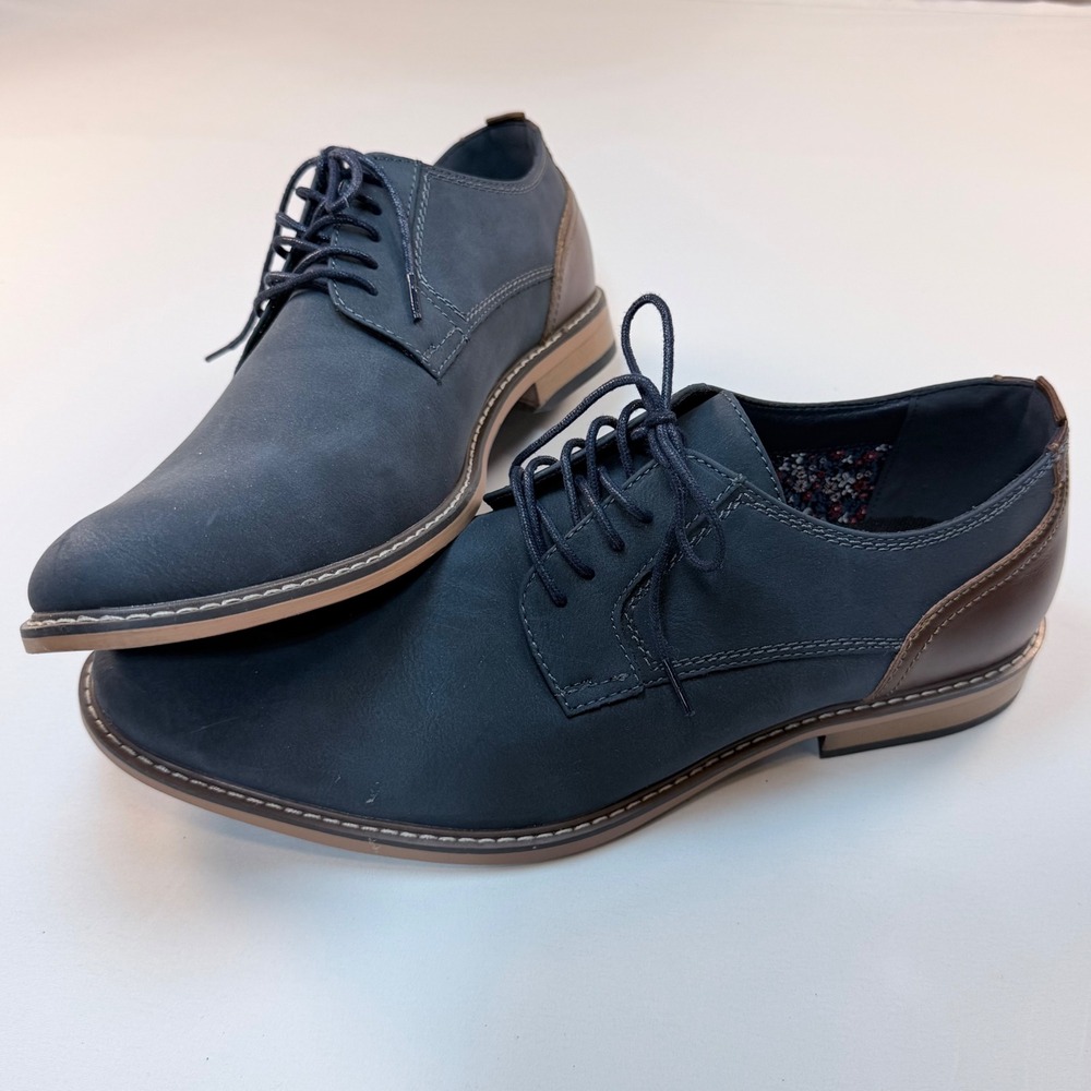Madden Steve Madden Mens Size 13 Blue Brown Oxford Dress Shoes Ortholite Derby